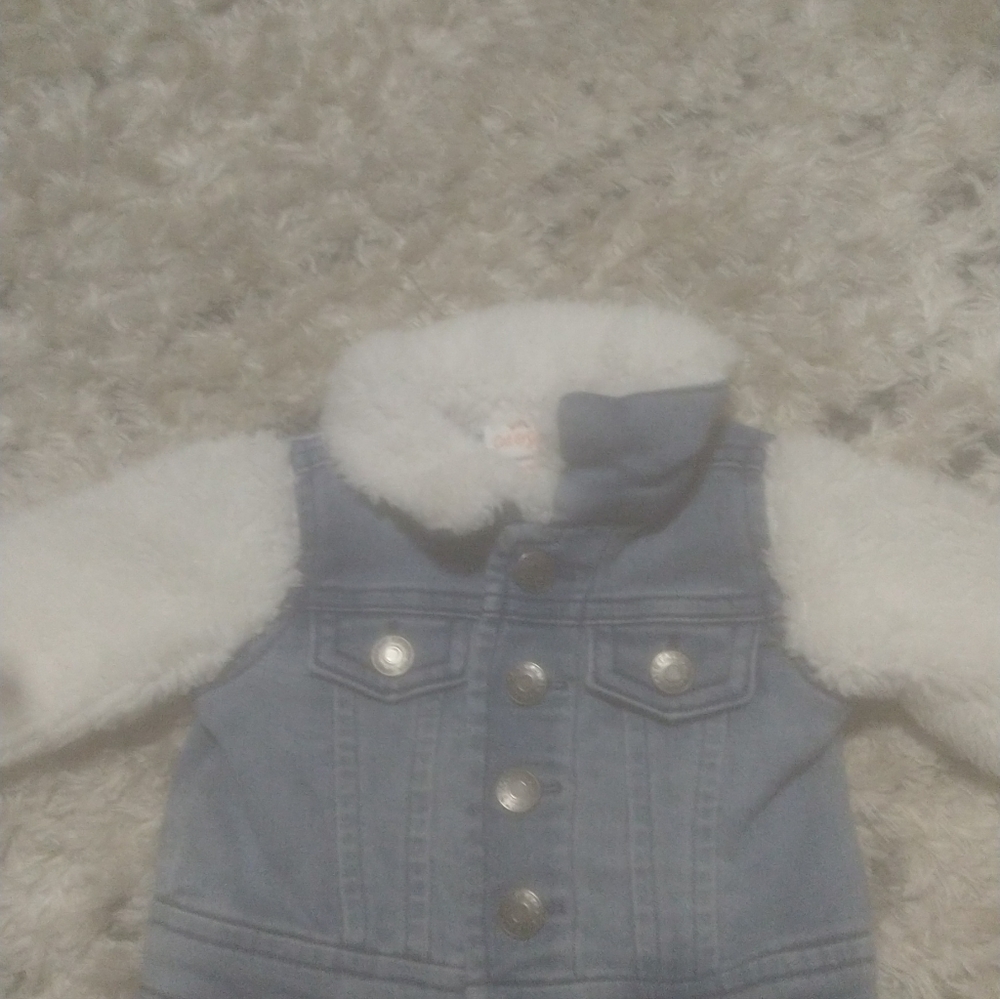 new born jean w/ fur jacket